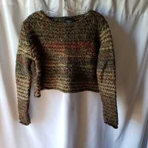 Zara Knit Cropped Round Neck Jumper Sweater Medium size s